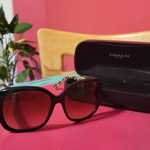 Square Coach Sunglasses Black/Ivory